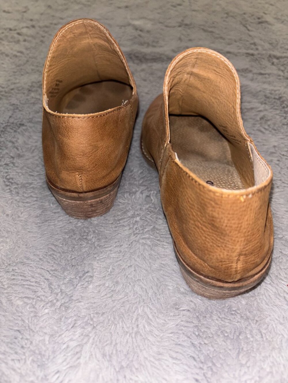 Lucky Brand Fausst Cognac Brown Leather Ankle Booties 8M - Picture 5 of 9